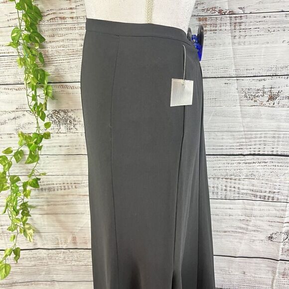 Allison Morgan Skirt sz 8 Black Crepe Long A Line Evening Wedding Church Modest - Picture 10 of 14